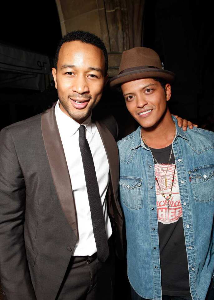 R&B singer John Legend and Grammy nominee Bruno Mars.