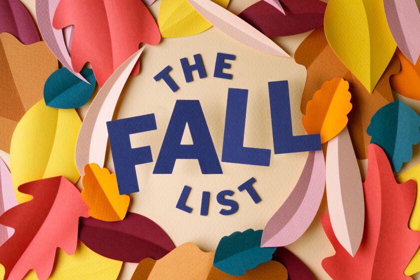 3D paper fall leaves piled around the words The Fall List