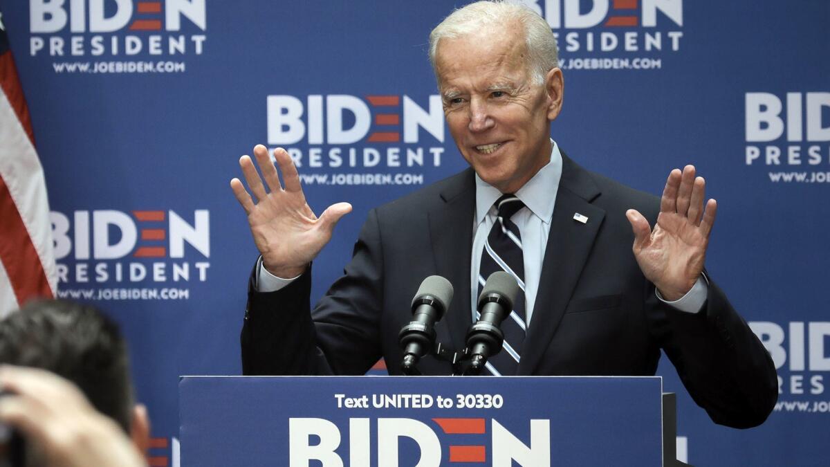 Former Vice President Joe Biden speaks about foreign policy at the City University of New York's Graduate Center on Thursday.