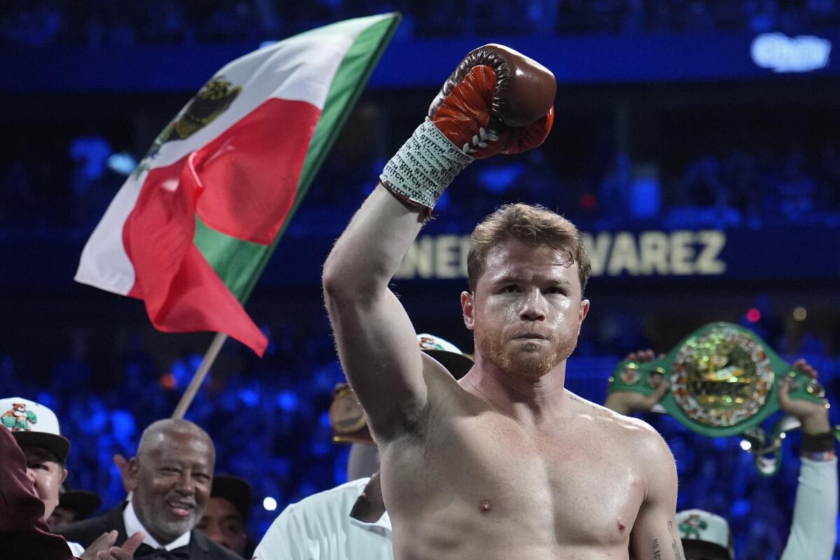 Canelo Alvarez reacts before fighting 