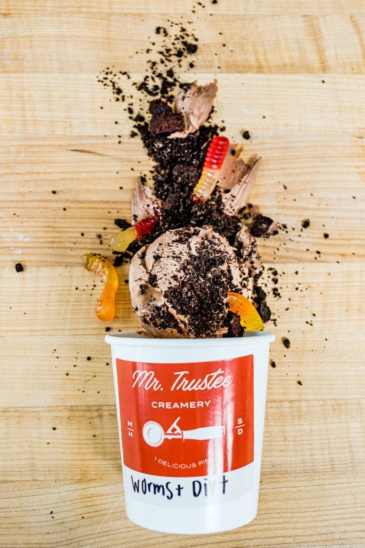 Worms & Dirt Ice Cream from Mr. Trustee's Creamery in Mission Hills