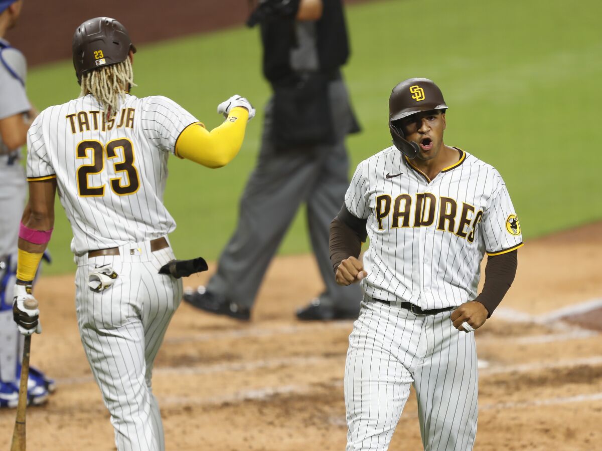 The Padres continue gaining ground on the Dodgers with moments like Trent Grisham's solo home run Monday at Petco Park.