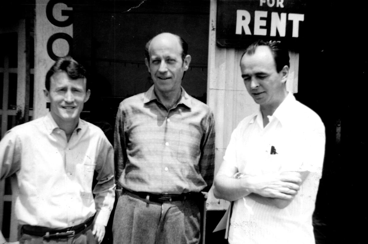 Core One Inc. staff, from left, Don Slater, W. Dorr Legg and Jim Kepner. Circa 1957-1958.