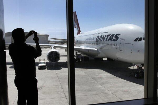 Qantas A380 double-decker airplane