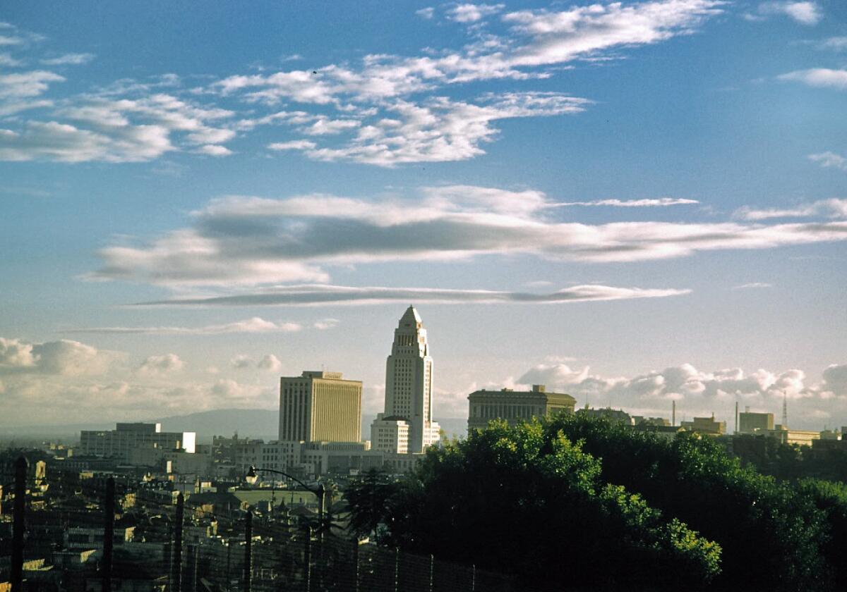 Los Angeles City Hall, photographed around 1955.