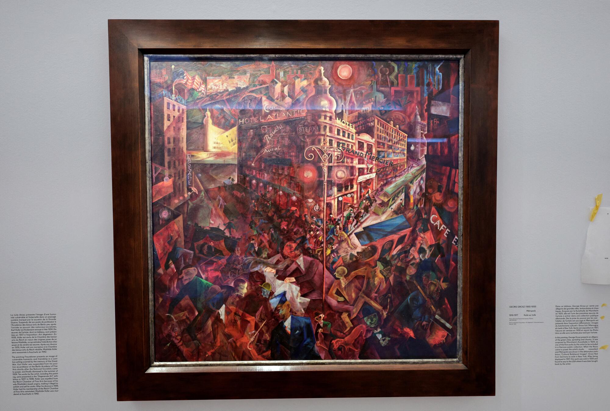 A coating entitled 'Metropolis' by German creator George Grosz.