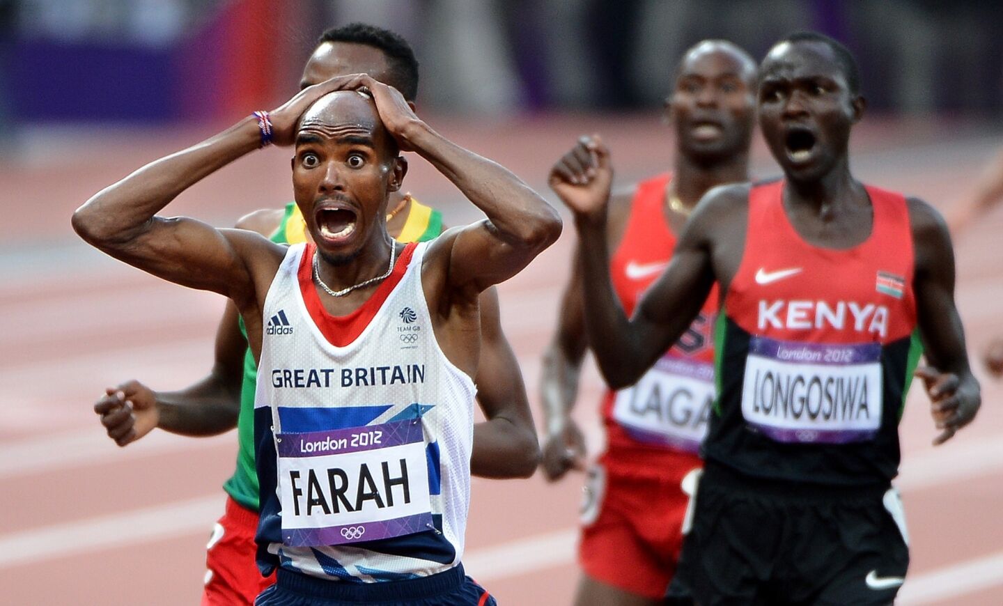 Who was more shocked, the delirious crowd watching the race? Or Farah, whose win completed the watching-paint-dry double of 5,000 meters and 10,000 meters?