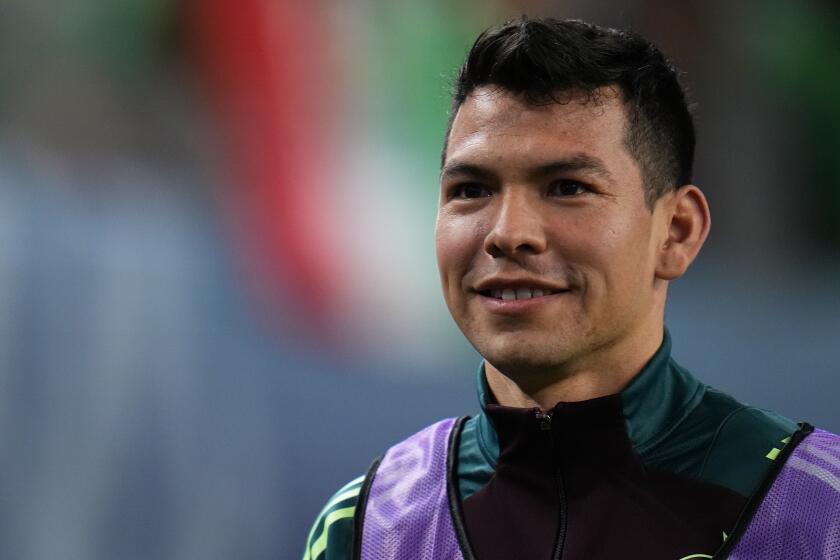 ARCHIVO - El delantero mexicano Hirving Lozano durante el segundo tiempo de las semifinales de la Liga de Naciones de la CONCACAF, el 21 de marzo de 2024, en Arlington, Texas. San Diego, club de expansión de la MLS, ha fichado a Lozano. (AP Foto/Julio Cortez, File)