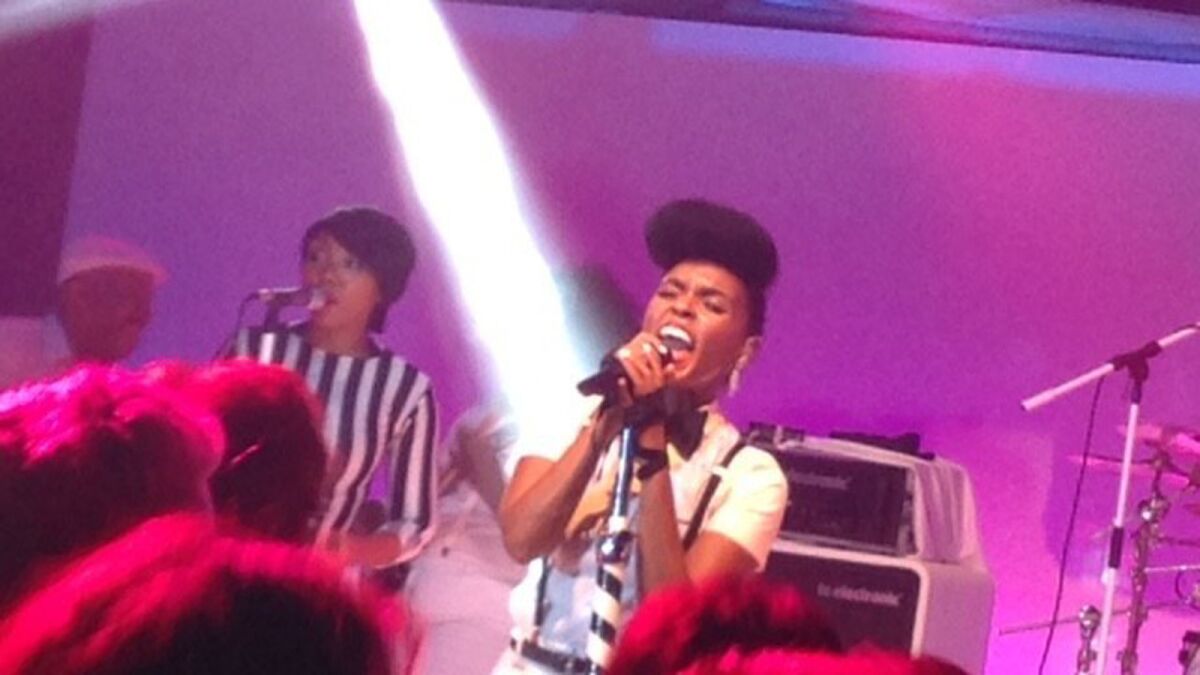 Janelle Monáe at the 2015 Museum of Contemporary Art gala in Los Angeles honoring John Baldessari.