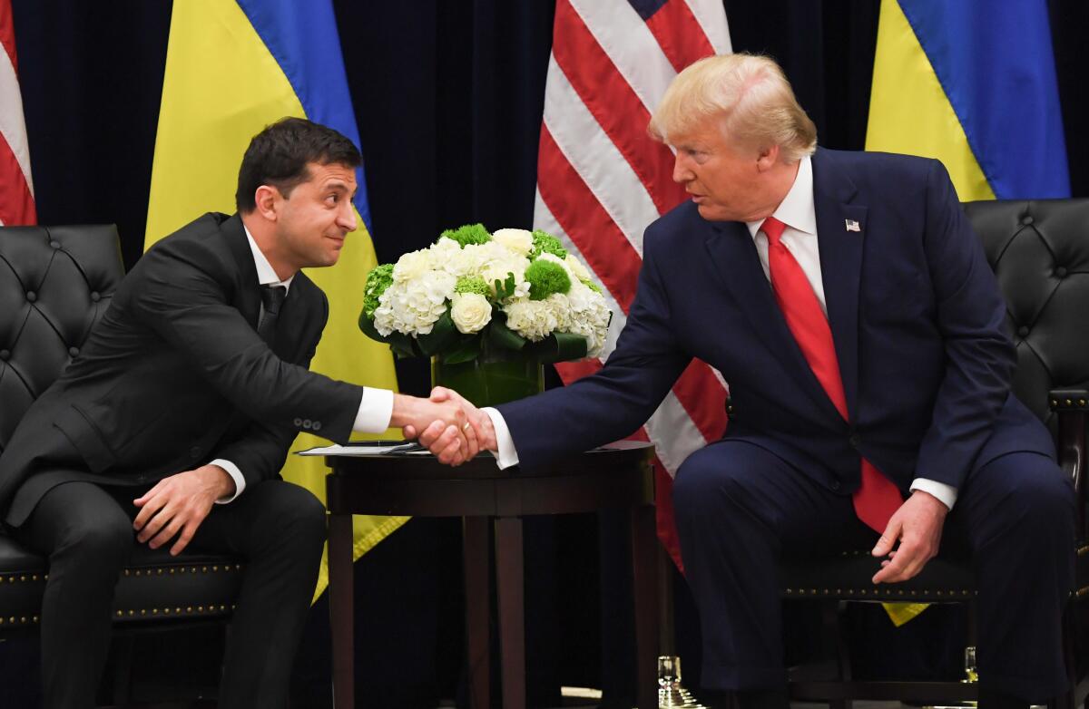 Volodymyr Zelensky and President Trump 