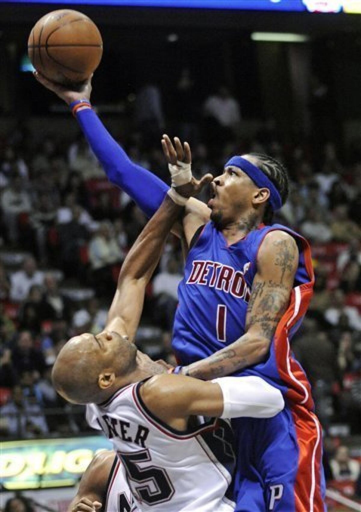 Allen Iverson Pistons' Debut 24pts 6asts vs Nets NBA 08/09 sick