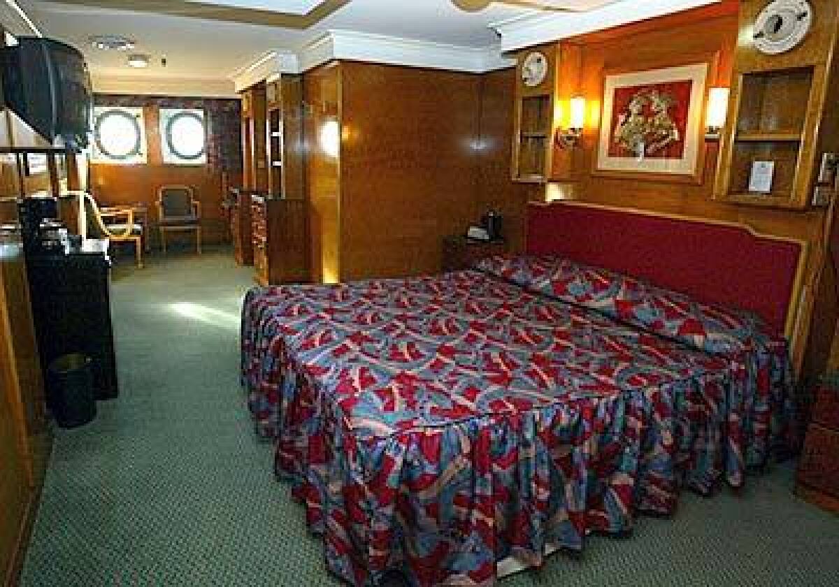The ship's staterooms have vintage furniture and antique fittings. There are also restaurants and banquet rooms for private parties.
