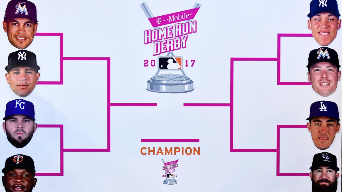 One of these eight sluggers will claim the 2017 Home Run Derby tonight in Miami. Click on the bracket above to see more images from the contest.