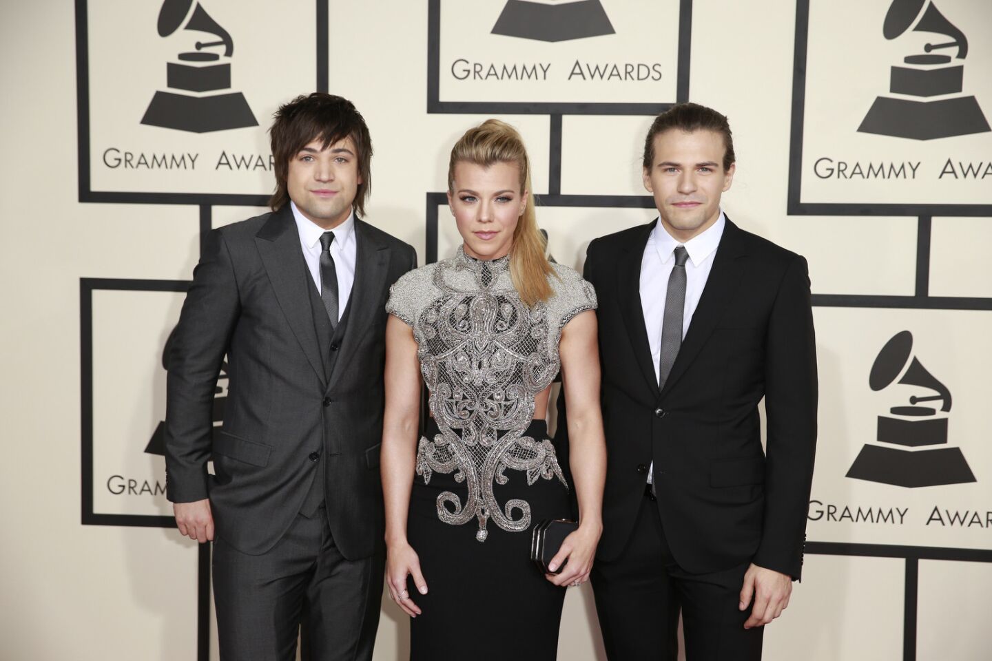 Kimberly Perry and The Band Perry during the arrivals at the 57th Grammy Awards at Staples Center in Los Angeles.
