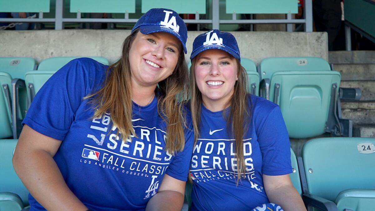 Heather Tomaszewski and Kellie Dade arrived early for Game 2 to take in the view.