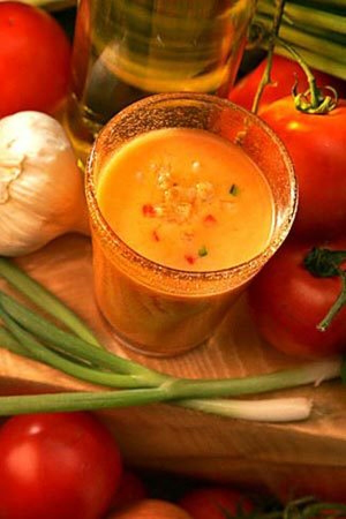 Serve Andalusia garden gazpacho as a light meal or an afternoon pick-me-up.