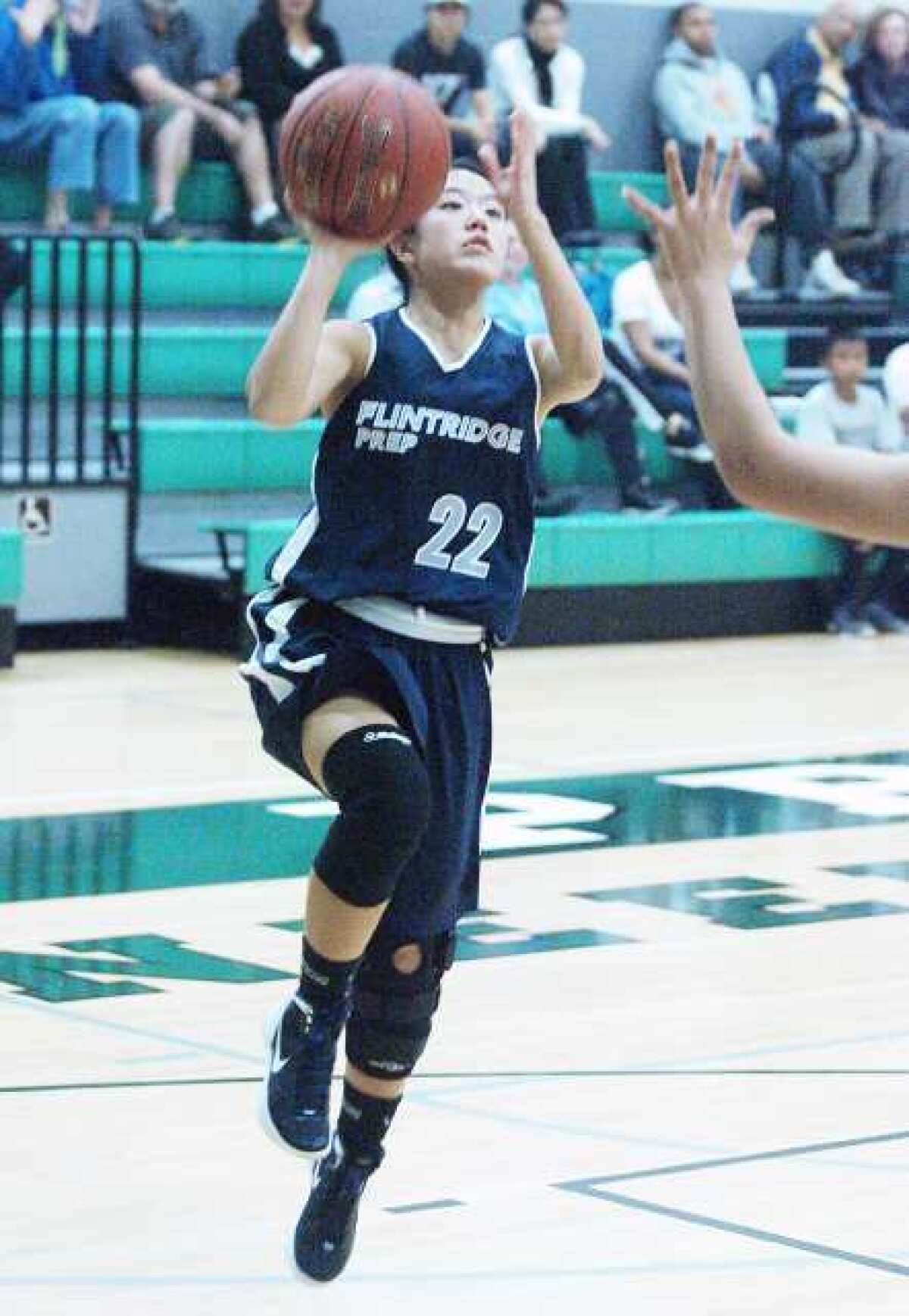 Maya Okamoto scored 13 points for the Flintridge Prep, including a key three-pointer to bring the Rebels within 2 points with 6 seconds remaining.