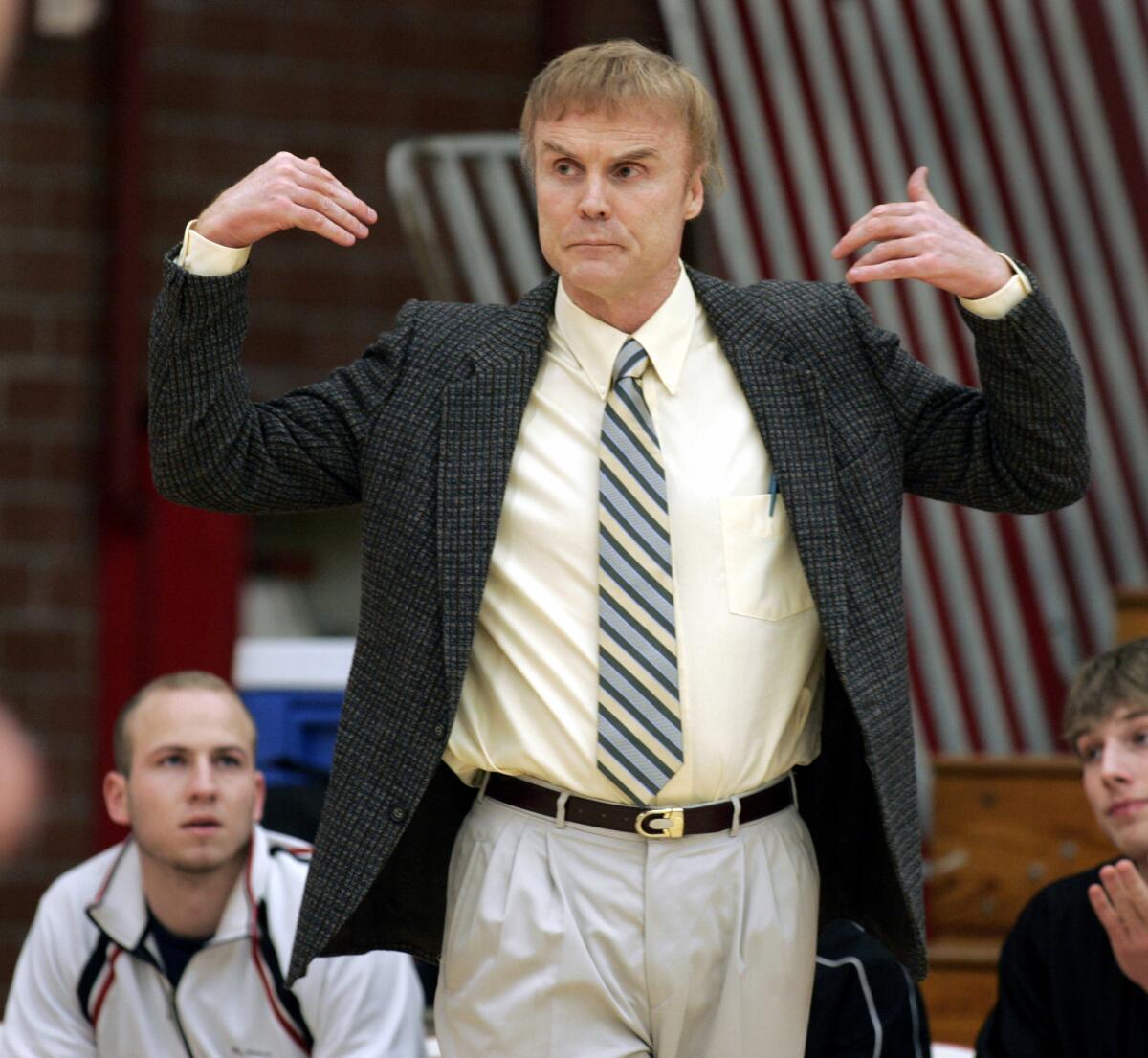 Biola basketball Coach Dave Holmquist pictured in 2006.