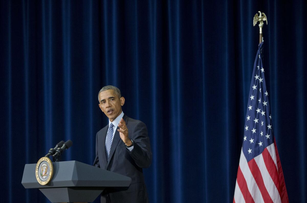 President Obama speaks at the Chief of Missions Conference at the State Department in Washington, D.C. on March 14.