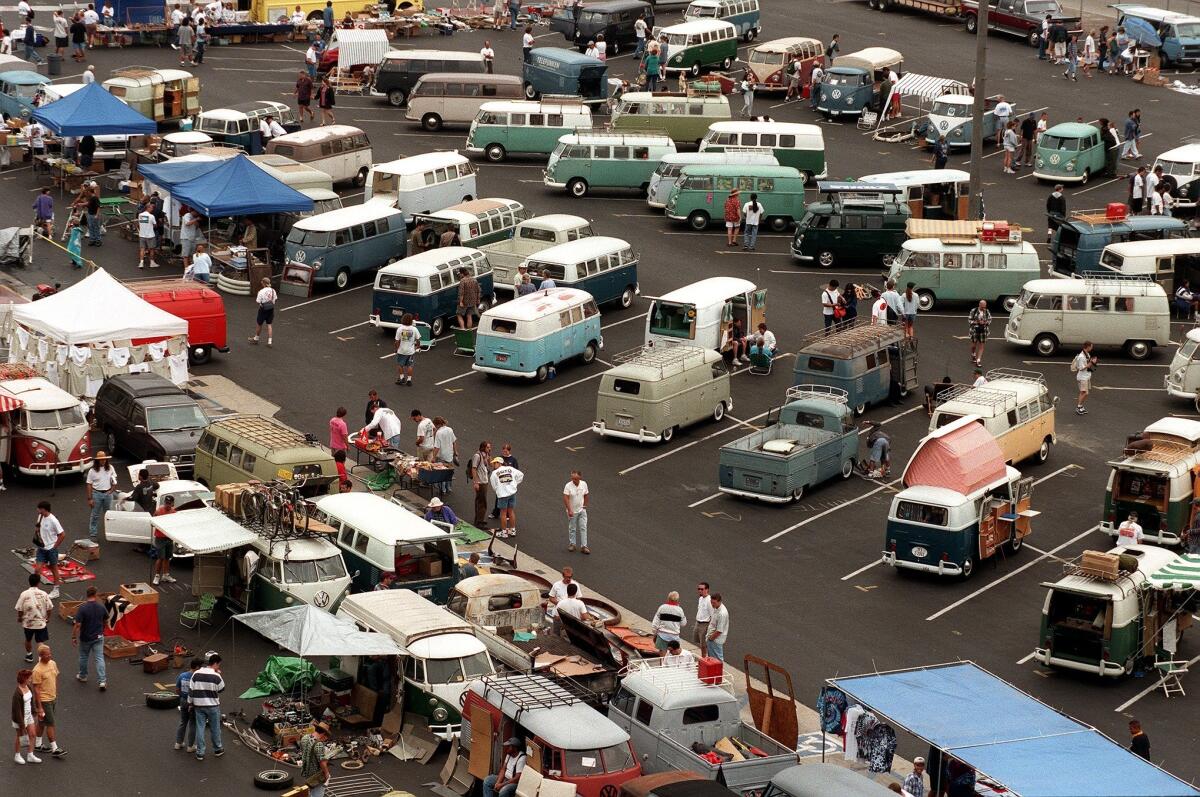 Hundreds of owners and fans of Volkswagen vans gathered on June 8, 1997, at Veterans Stadium in Long Beach for a daylong confab and swap meet featuring the 1960s-era vehicle.