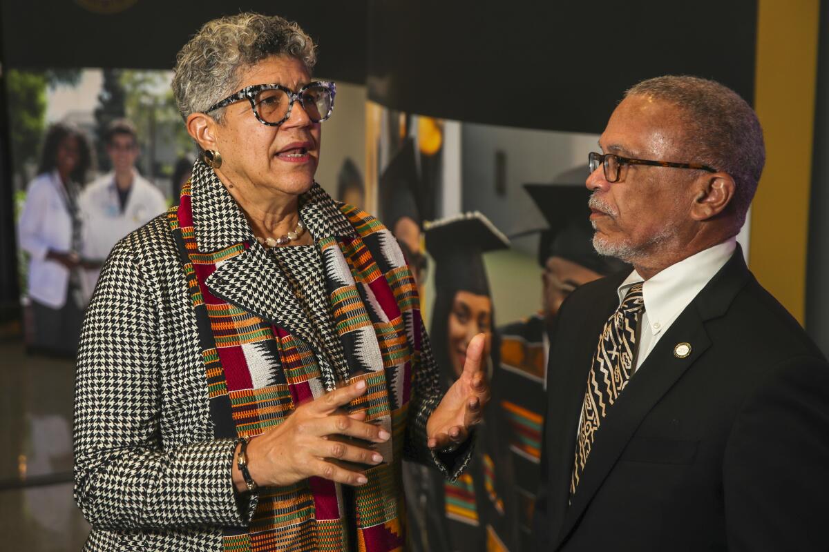 Dean and professor Deborah Prothrow-Stith, M.D., left, and Dr. David M. Carlisle