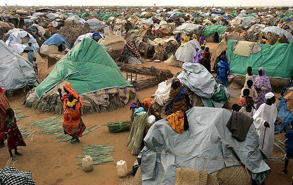 The Otash camp on the edge of Nyala, in Darfur, is pictured in 2004, the year that then-Secretary of State Colin Powell said genocide had been committed in the Sudanese region.