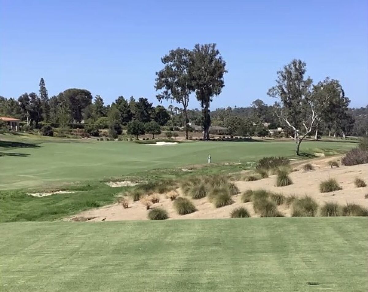 The fifth hole at the Rancho Santa Fe Golf Club.