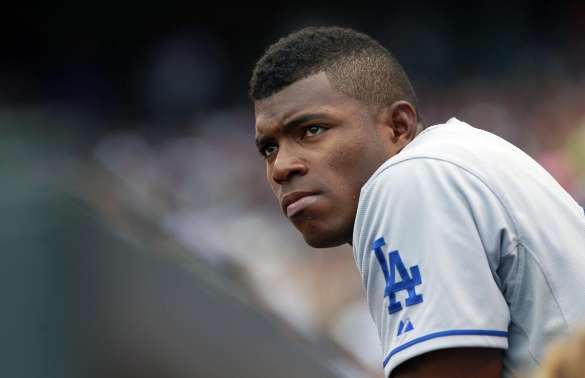 Dodgers outfielder Yasiel Puig will not play Tuesday against the Colorado Rockies.