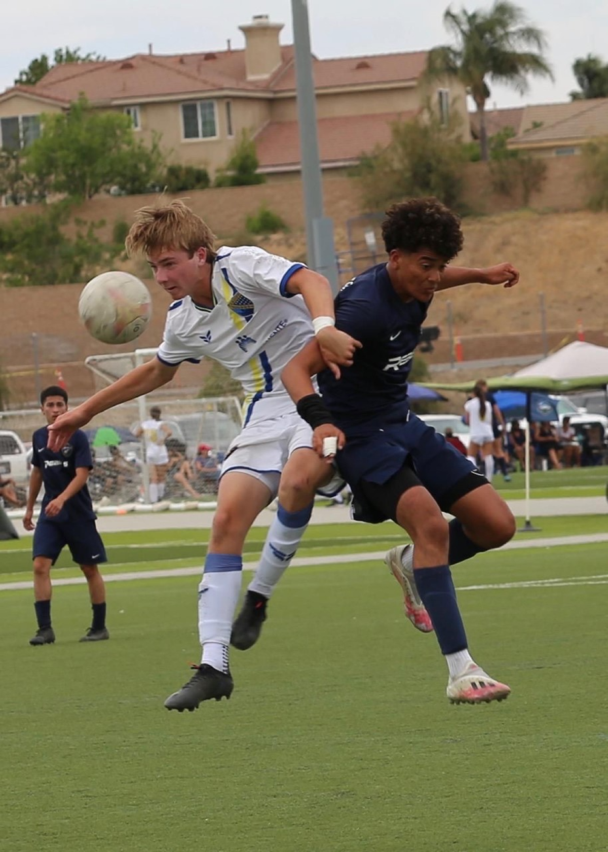 Zac Fraser (left) from the 2005 Boys Cardiff Sockers against Rebels SC San Diego in the So Cal State Cup Soccer Championship.