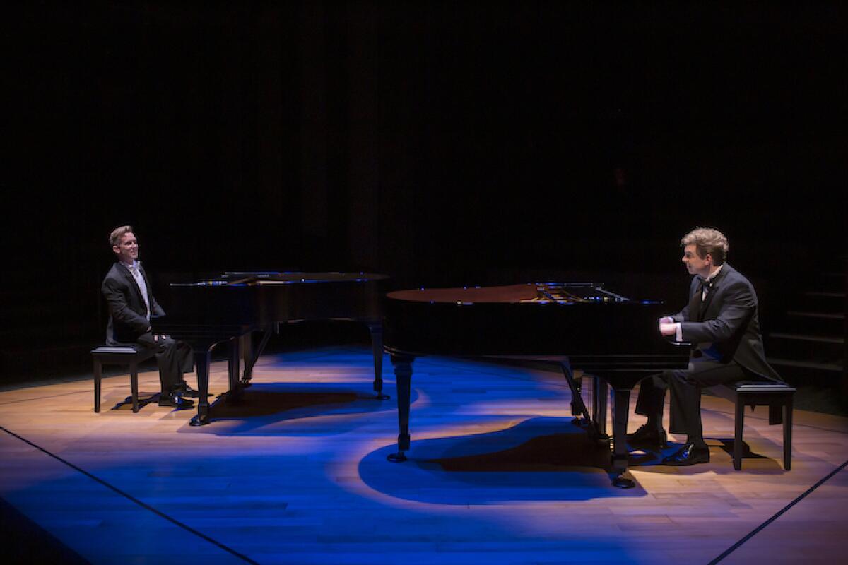 Matthew McGloin, left, and Jefferson McDonald in "2 Pianos 4 Hands."