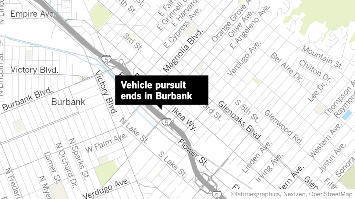 Authorities say an Alabama man took Burbank police and the California Highway Patrol on a chase through the Los Angeles area on Wednesday night after assaulting an officer with his car.