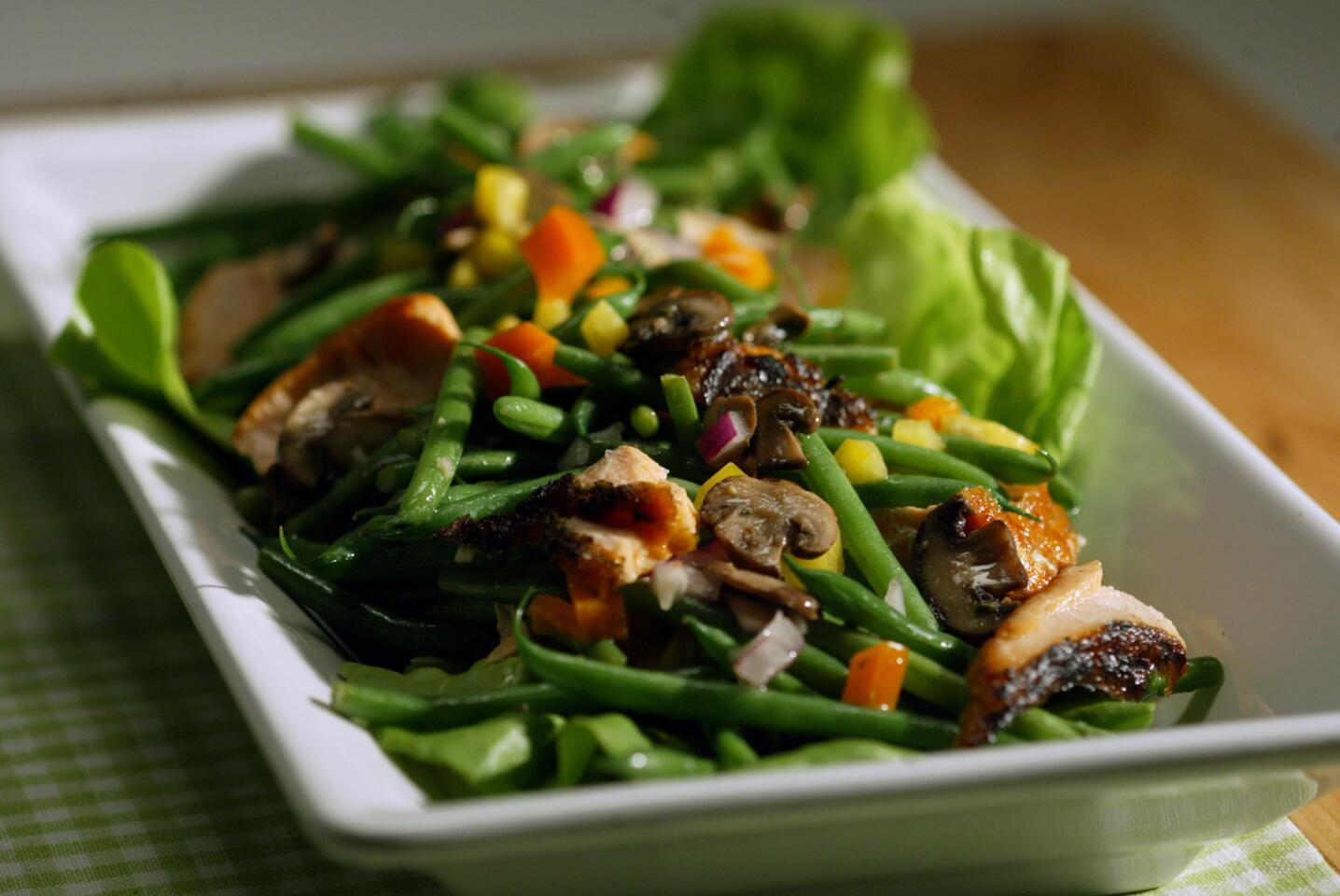 Salmon and haricots verts salad with lemon herb dressing