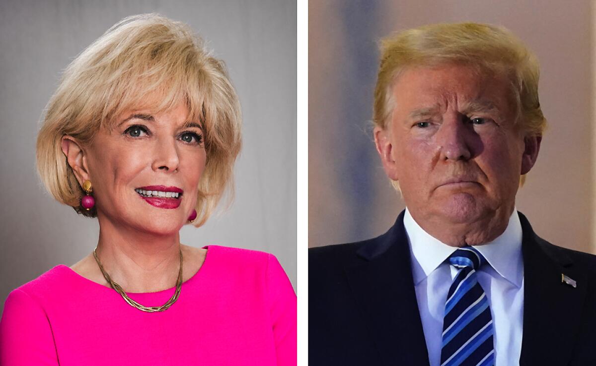 Leslie Stahl, correspondent for "60 Minutes"  and President Trump.