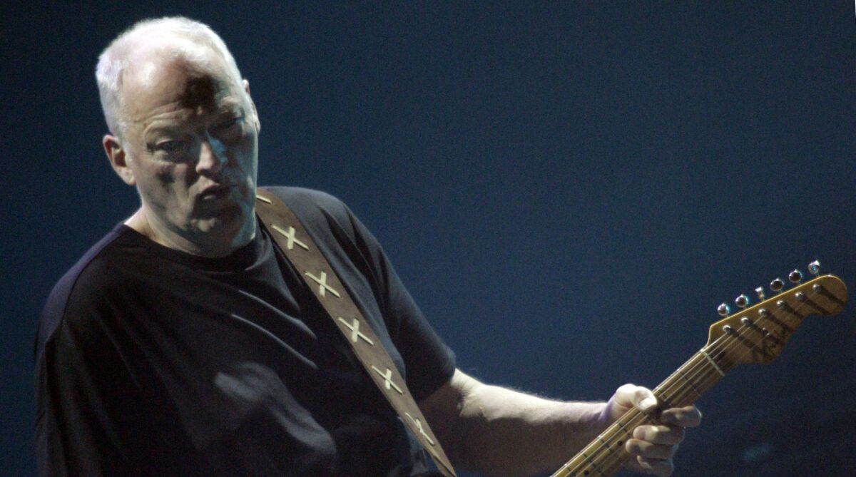 Pink Floyd's David Gilmour, performing with his solo project at the Kodak Theatre in 2006.