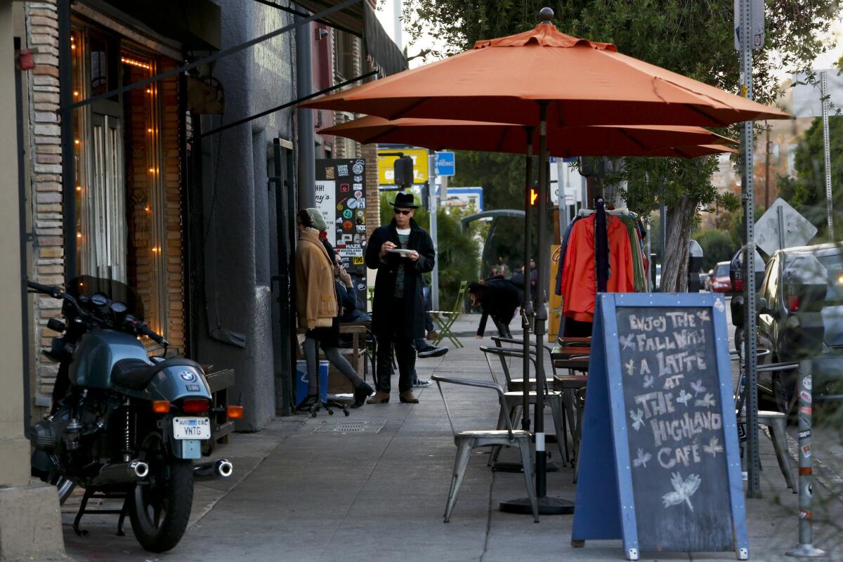 York Boulevard in Highland Park has transformed into a busy, hip street full of cafes, shops and bars. The Church on York, not pictured, is located a few blocks from York Boulevard's main business hub.