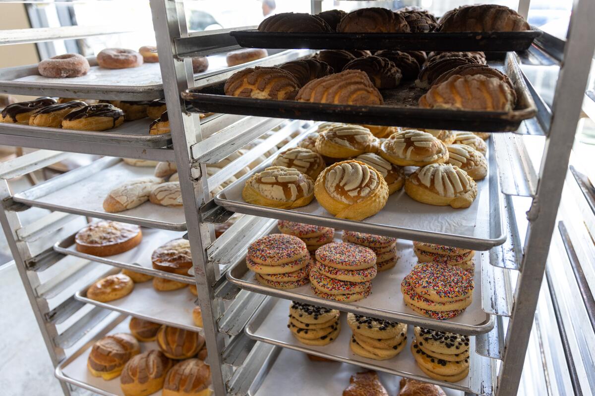 Bread on display at K Bakery 