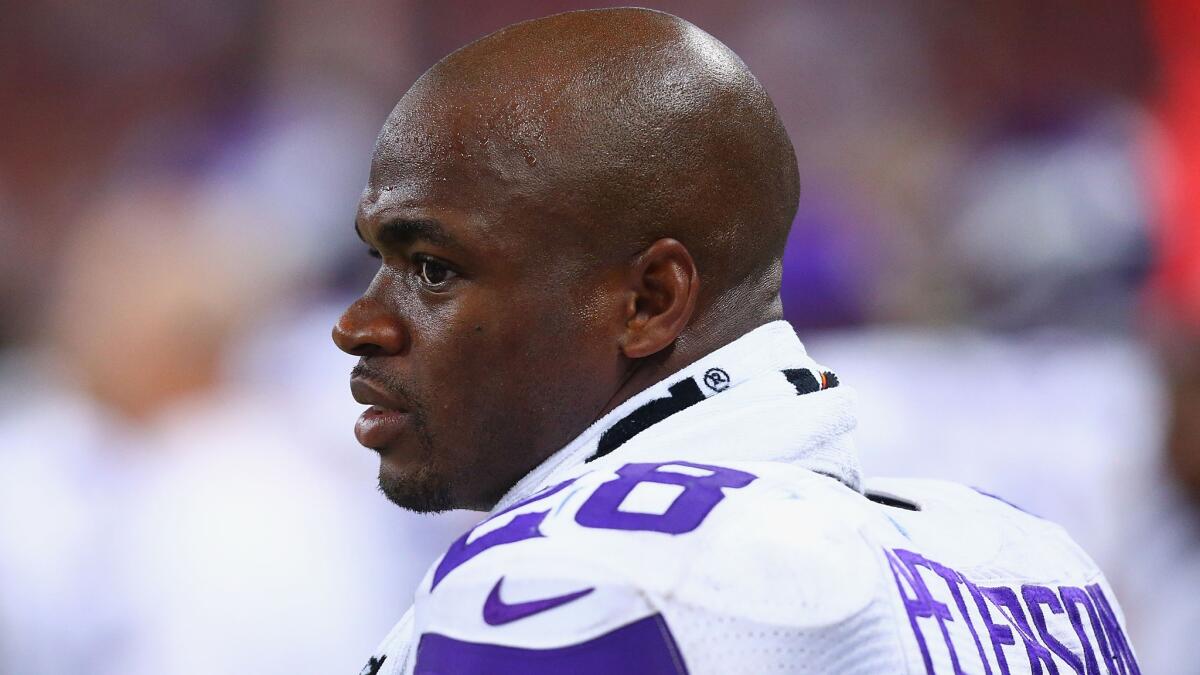 Minnesota Vikings running back Adrian Peterson's suspension has been overturned on appeal. Peterson pleaded no contest in November to charges that he struck his 4-year-old son with a switch.