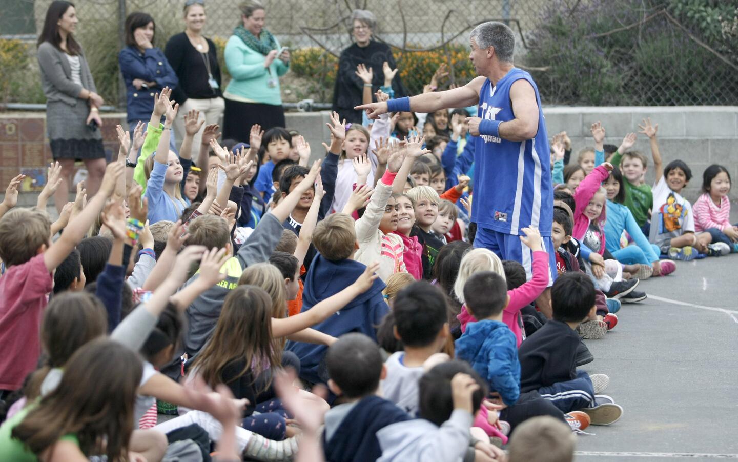 Photo Gallery: TNT Dunk Squad jumps for health and fitness at La Canada Elementary School