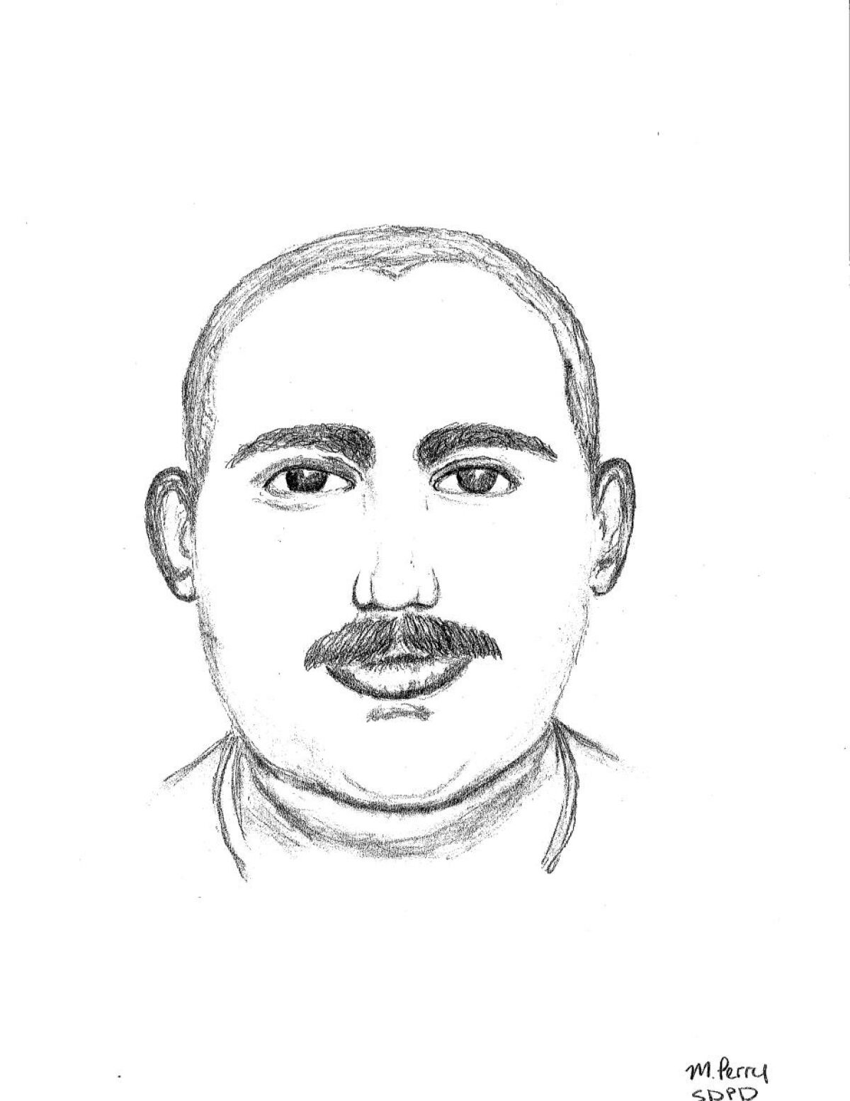 A sketch of suspect who abducted, sexually assaulted a woman Saturday morning in Pacific Beach's Crown Point neighborhood.