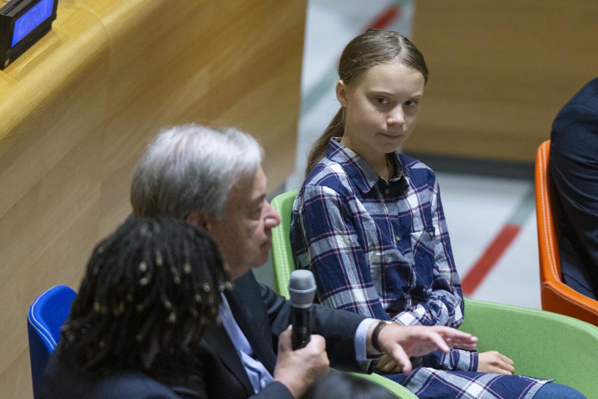 Greta Thunberg and Antonio Guterres