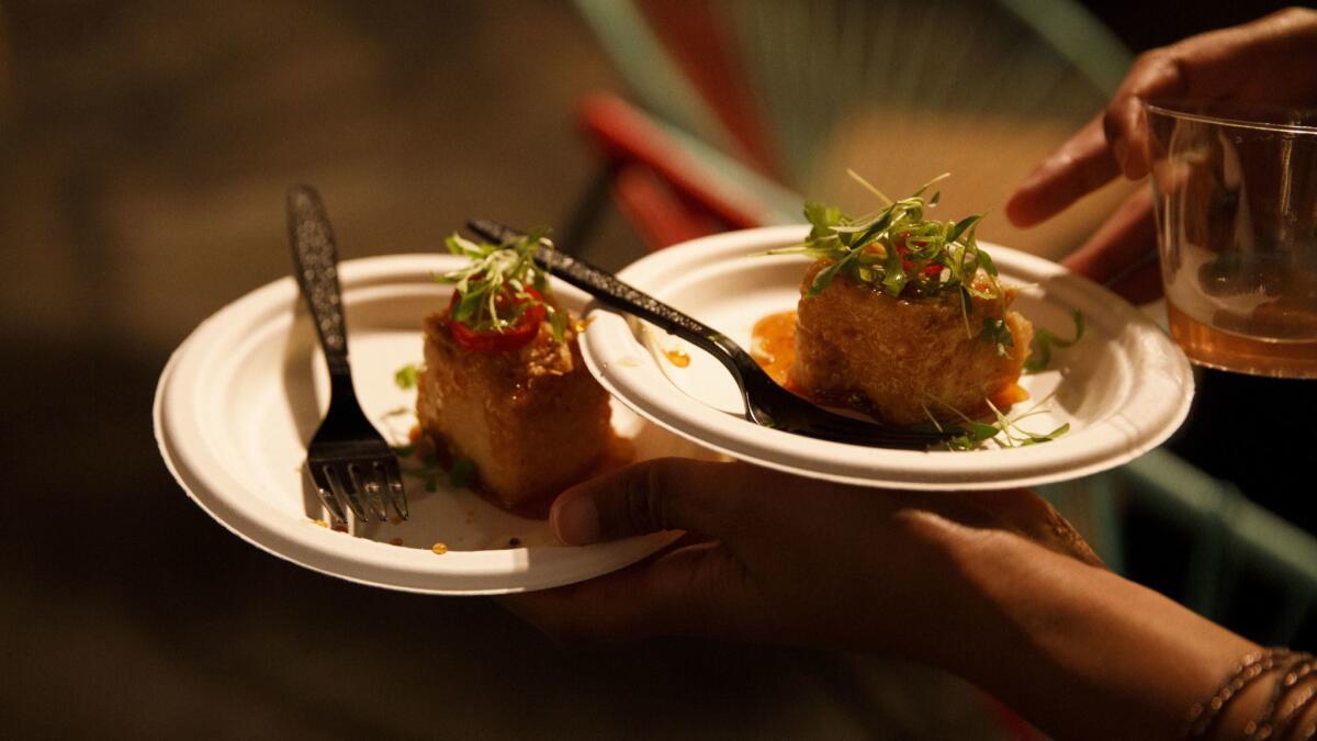 Sticky tofu bites from Banh Oui during The Taste on the Paramount Studios backlot on Sept 2.