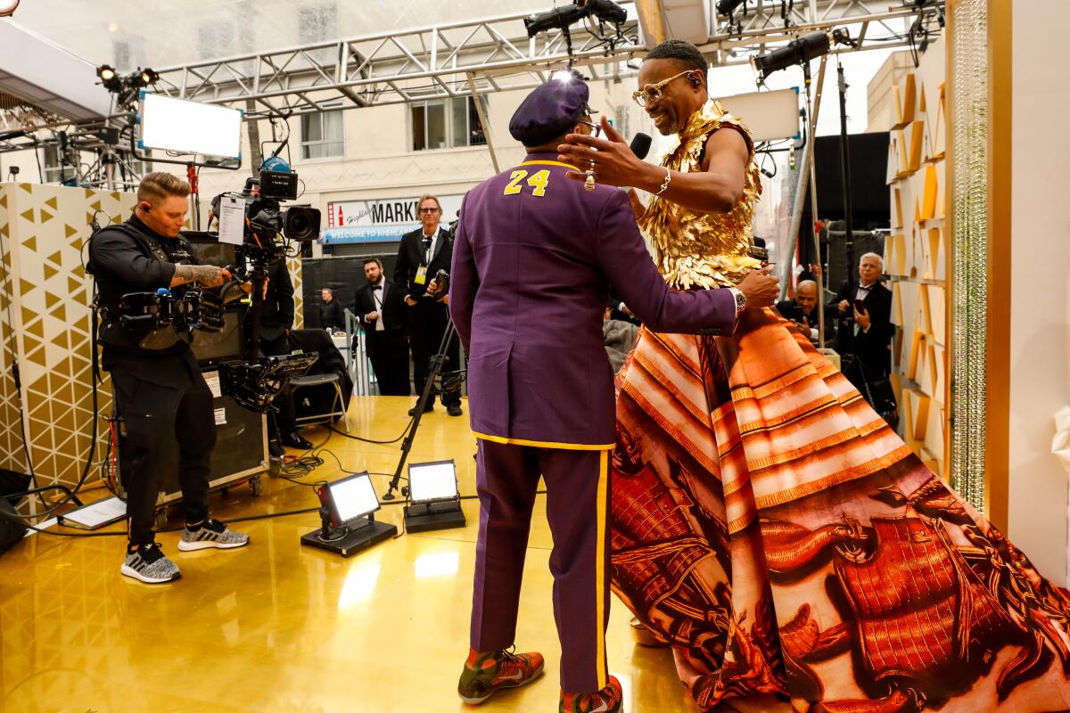 Spike Lee and Billy Porter on red carpet at the 92nd Academy Awards.