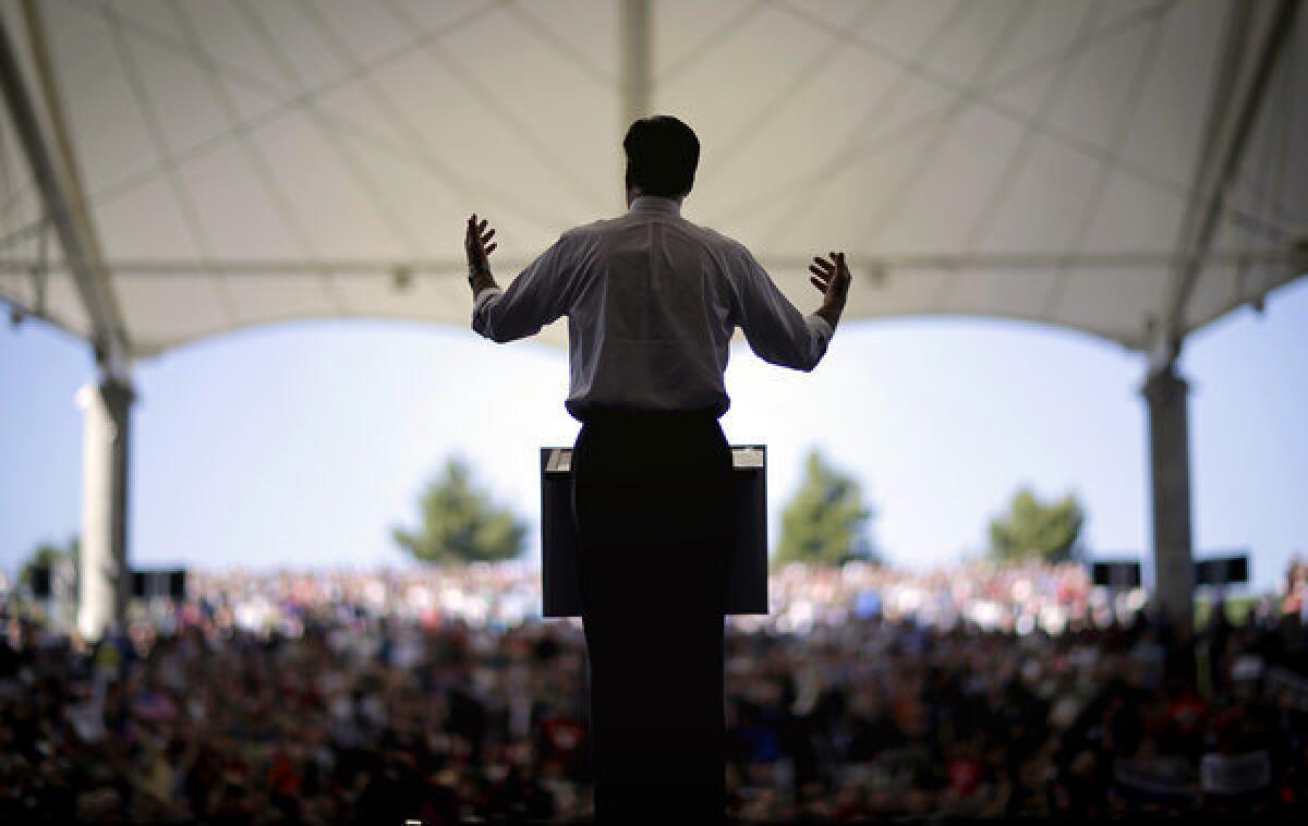 Republican presidential candidate Mitt Romney speaks during a campaign event in Henderson, Nev.