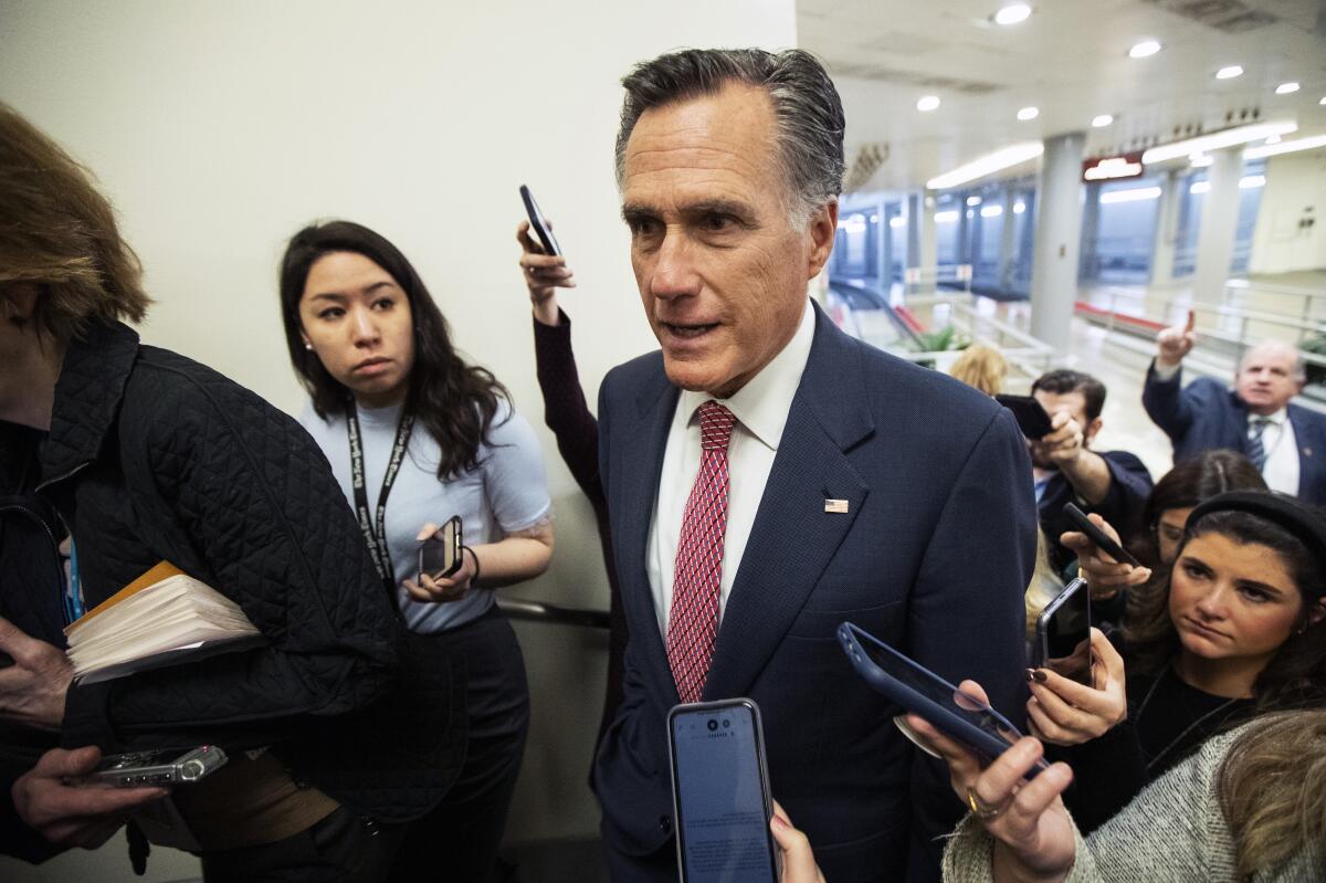 Sen. Mitt Romney (R-Utah) told reporters that "it’s increasingly likely" that there will be enough votes to subpoena Bolton as a witness, as Democrats have demanded.