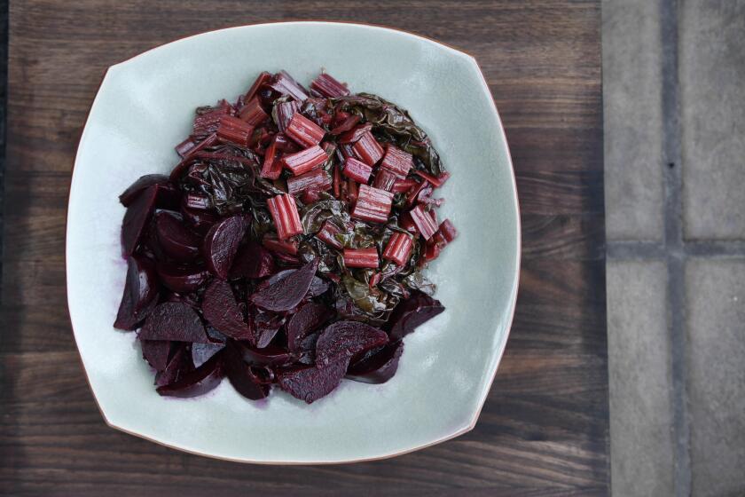 MOSS BEACH, CA-January 24, 2019: Beet and Chard Salad. (Mariah Tauger / Los Angeles Times)