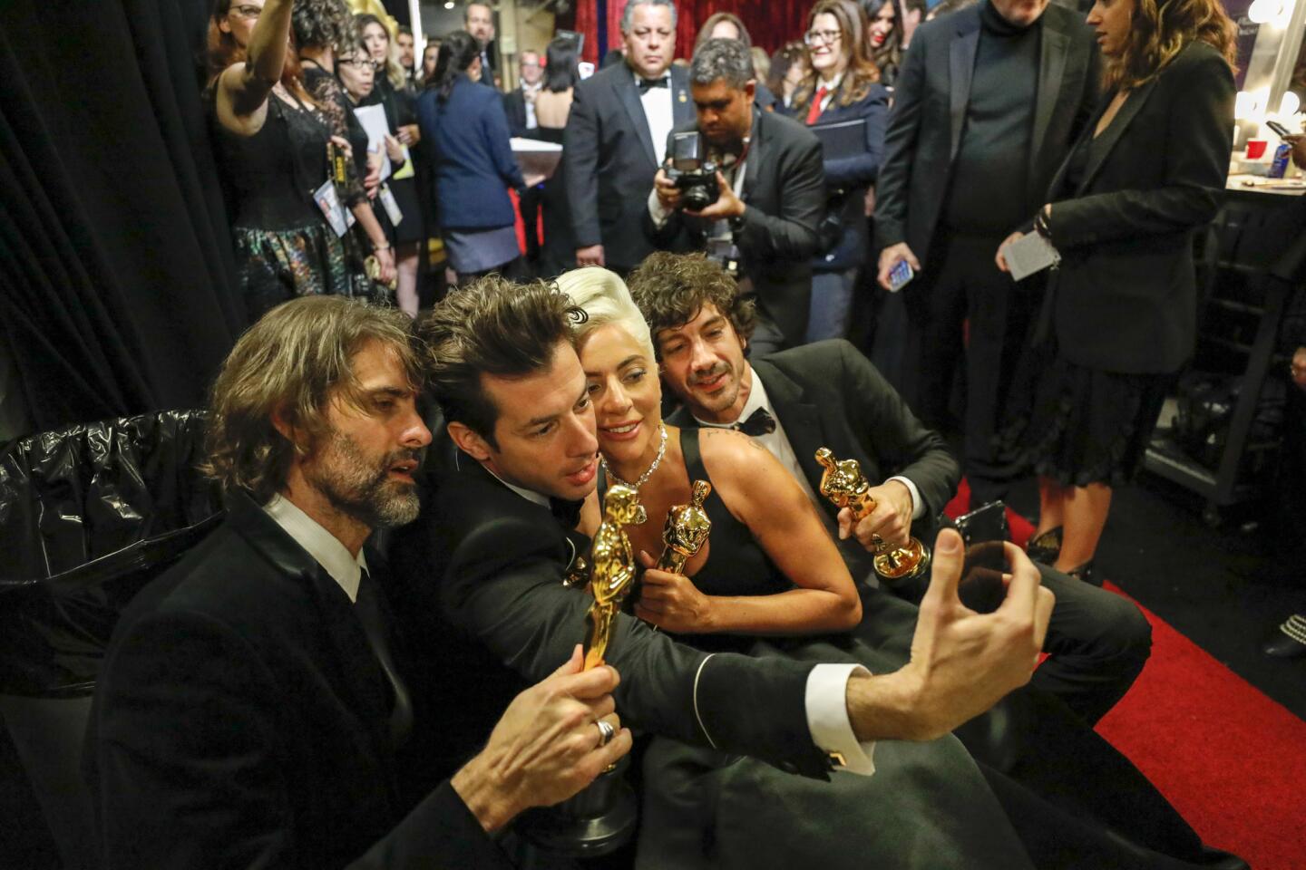 Lady Gaga backstage at the 91st Academy Awards on Sunday.