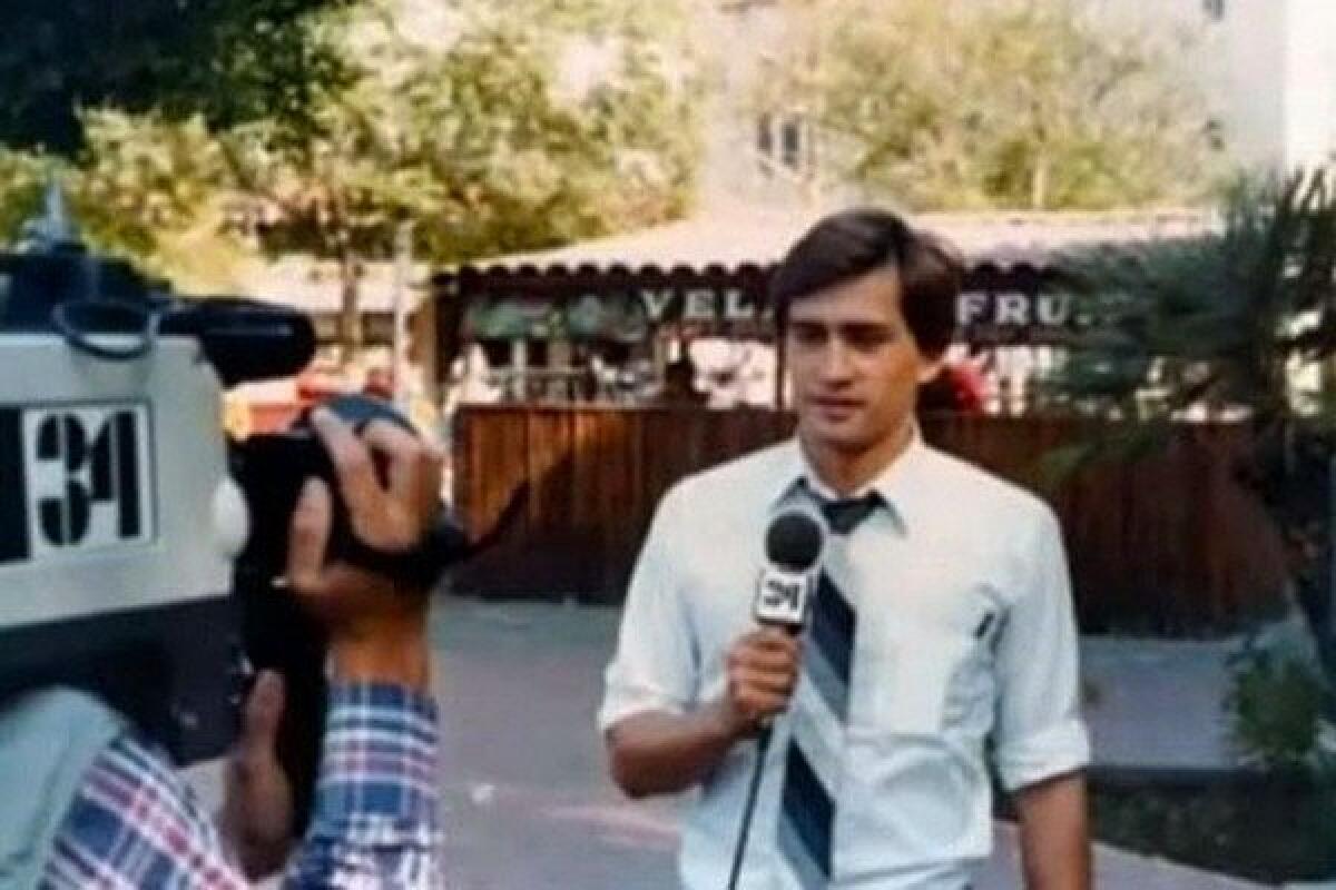 Jorge Ramos reports for KMEX in Los Angeles in 1984.