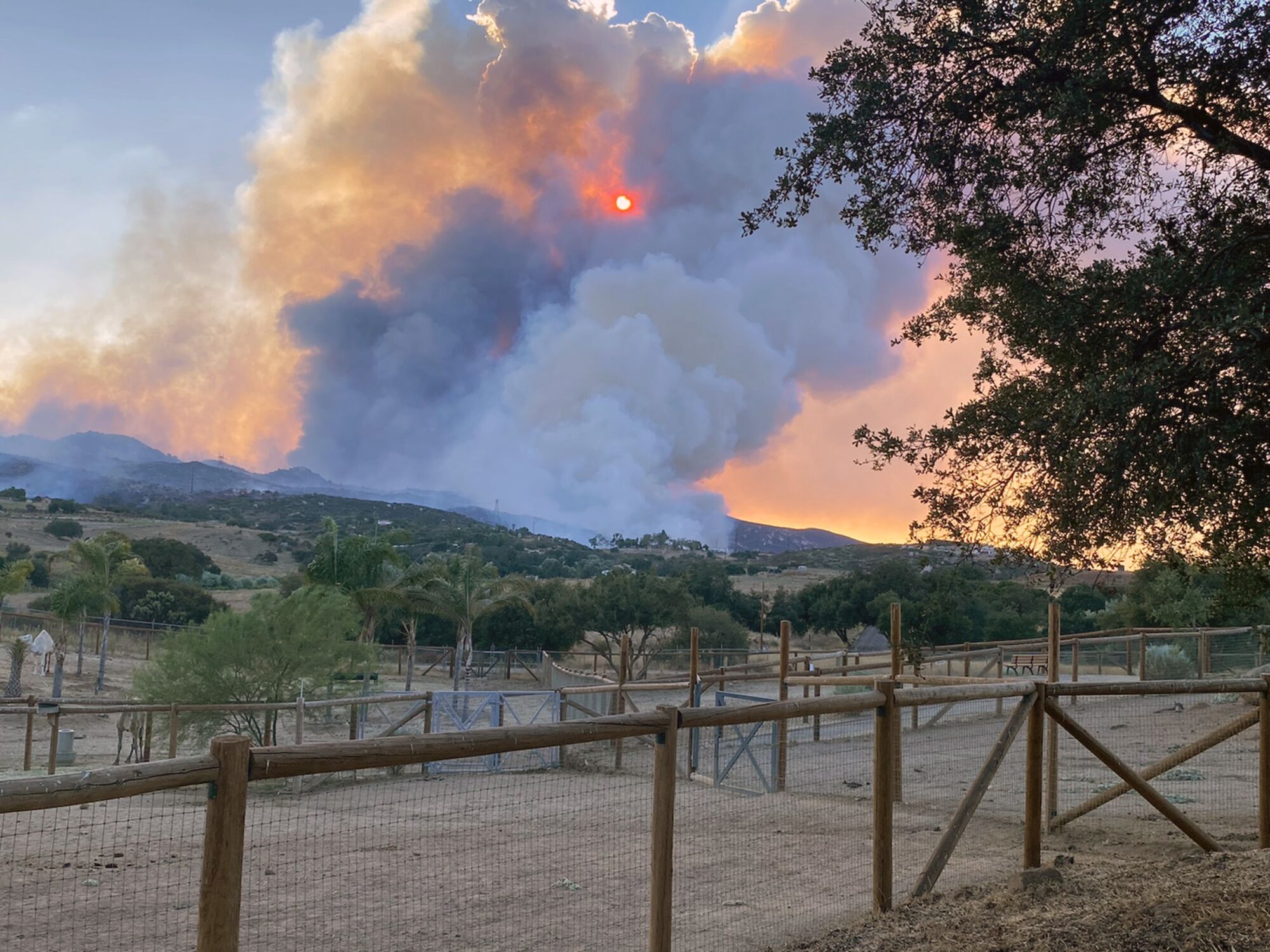 The Valley Fire can be seen from Children's Nature Retreat in Alpine