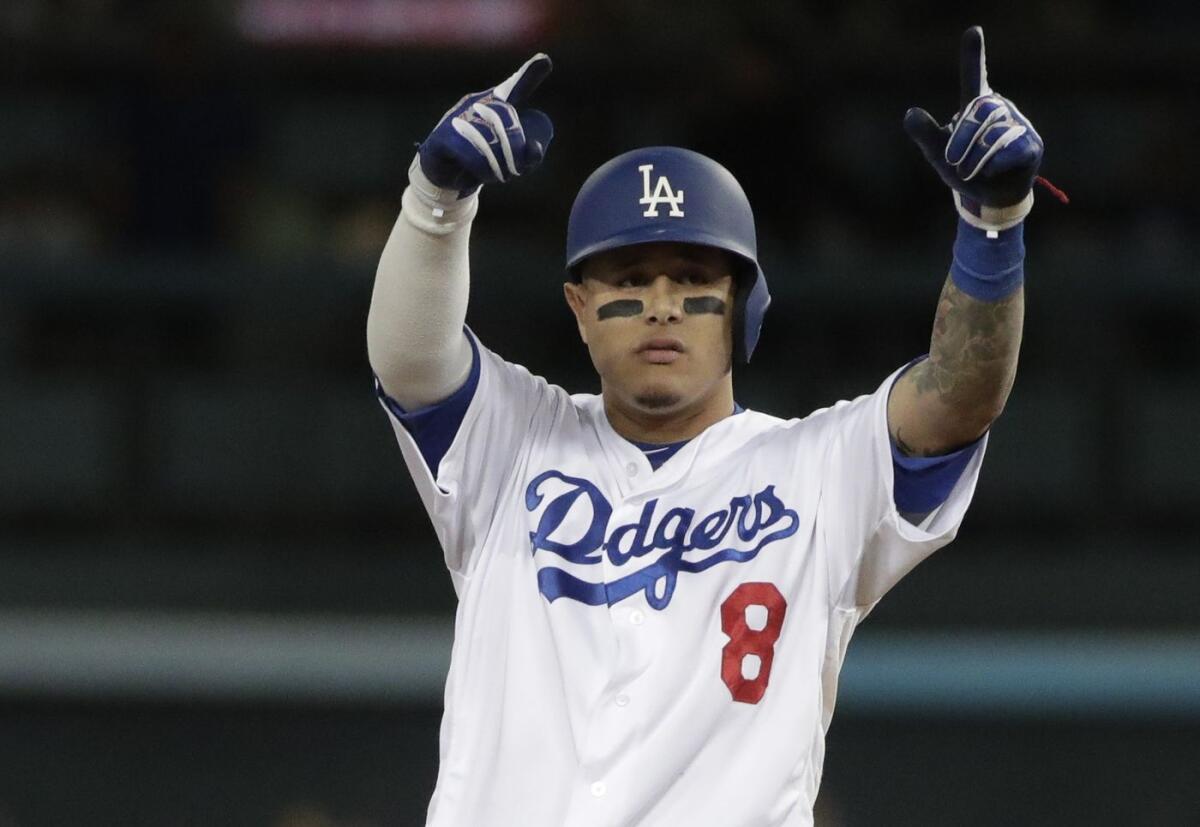 Dodgers shortstop Manny Machado was the focus of Brewers fans' ire in the NLCS.