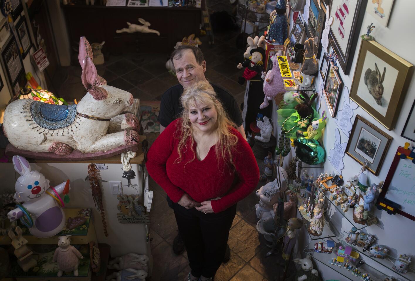 Candace Frazee and her husband, Steve Lubanski, started the Bunny Museum in 1998. Now, there are more than 35,000 rabbit-related items at their spot in Altadena.